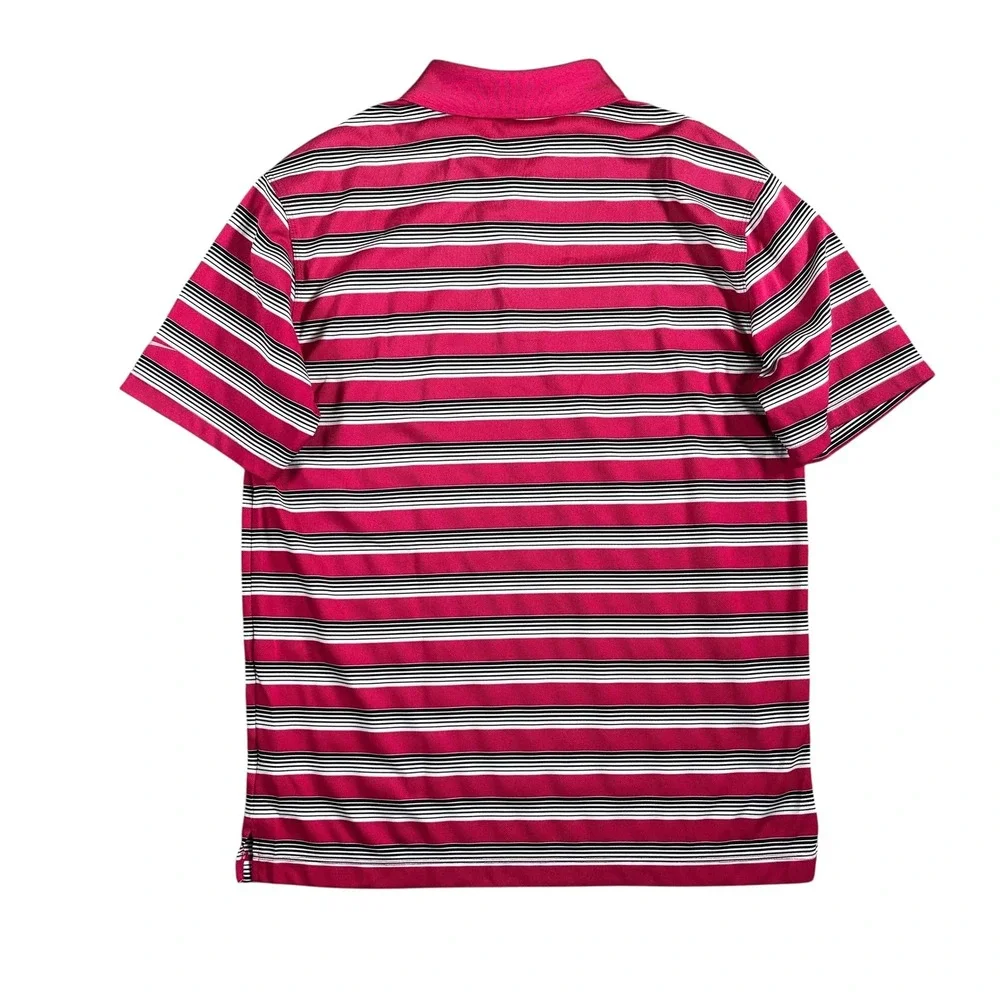 Nike Golf Men's Tour Performance Dri-Fit Fuchsia Short Sleeve Polo Striped Sz‎ M